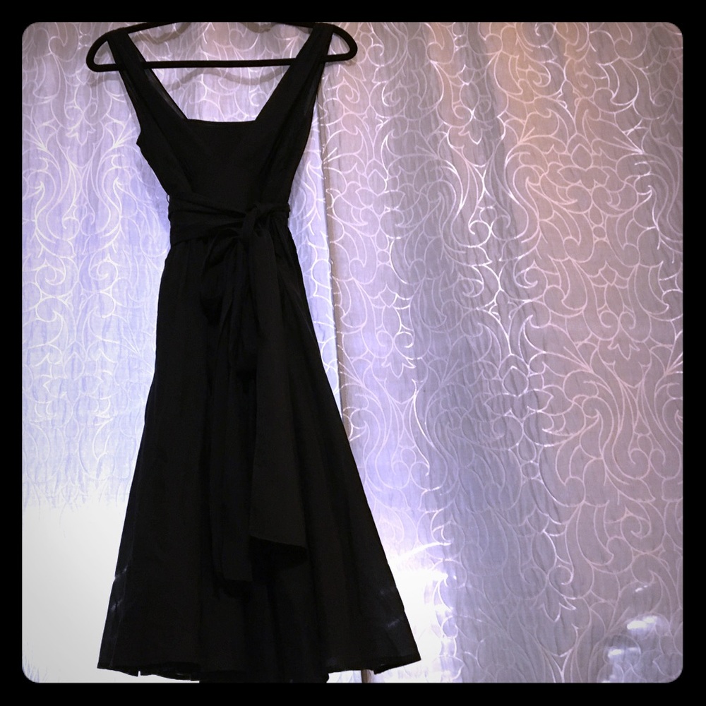 Calvin Klein black cotton dress with FULL skirt.